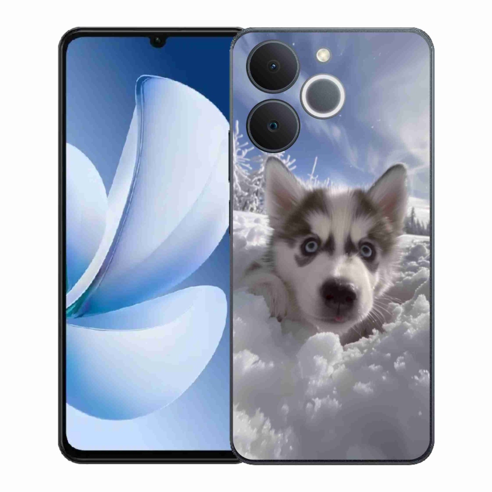 Gelový kryt mmCase na Realme Note 70T - husky ve sněhu