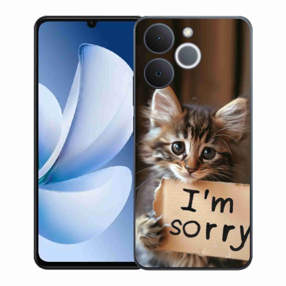Gelový kryt mmCase na Realme Note 70T - kočíčí omluva