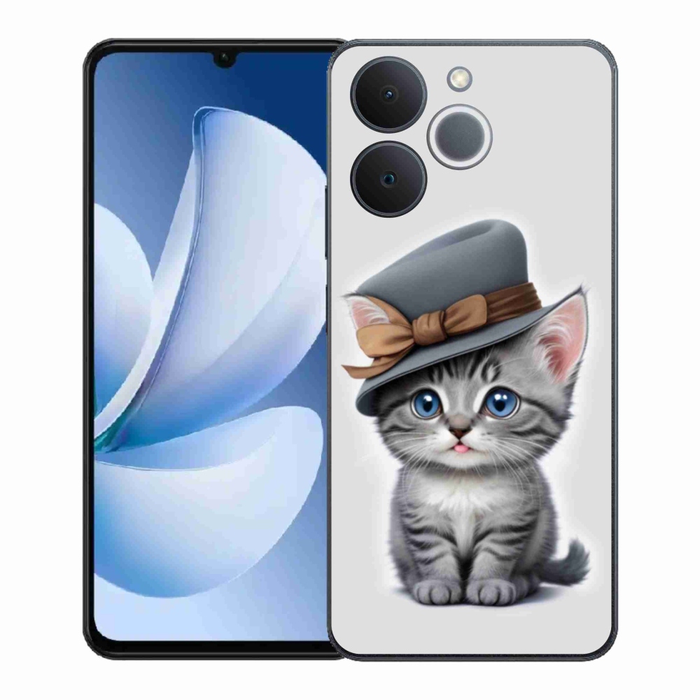 Gelový kryt mmCase na Realme Note 70T - kotě s kloboukem