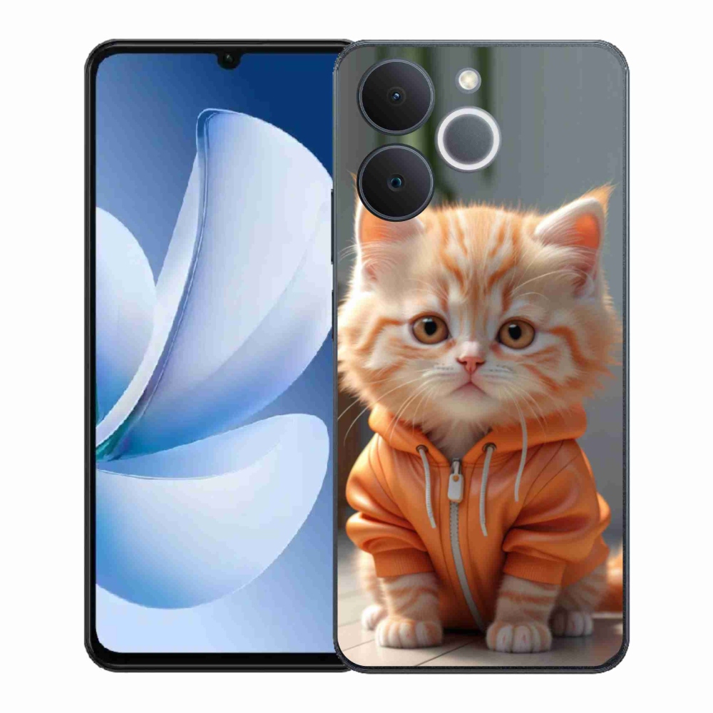 Gelový kryt mmCase na Realme Note 70T - kotě v mikině