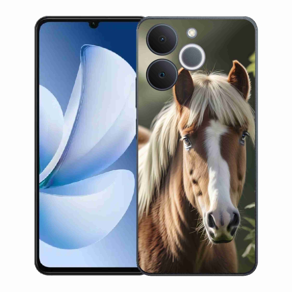 Gelový kryt mmCase na Realme Note 70T - kůň se světlou hřívou