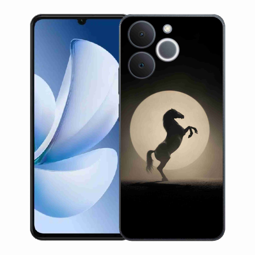 Gelový kryt mmCase na Realme Note 70T - kůň v siluetě