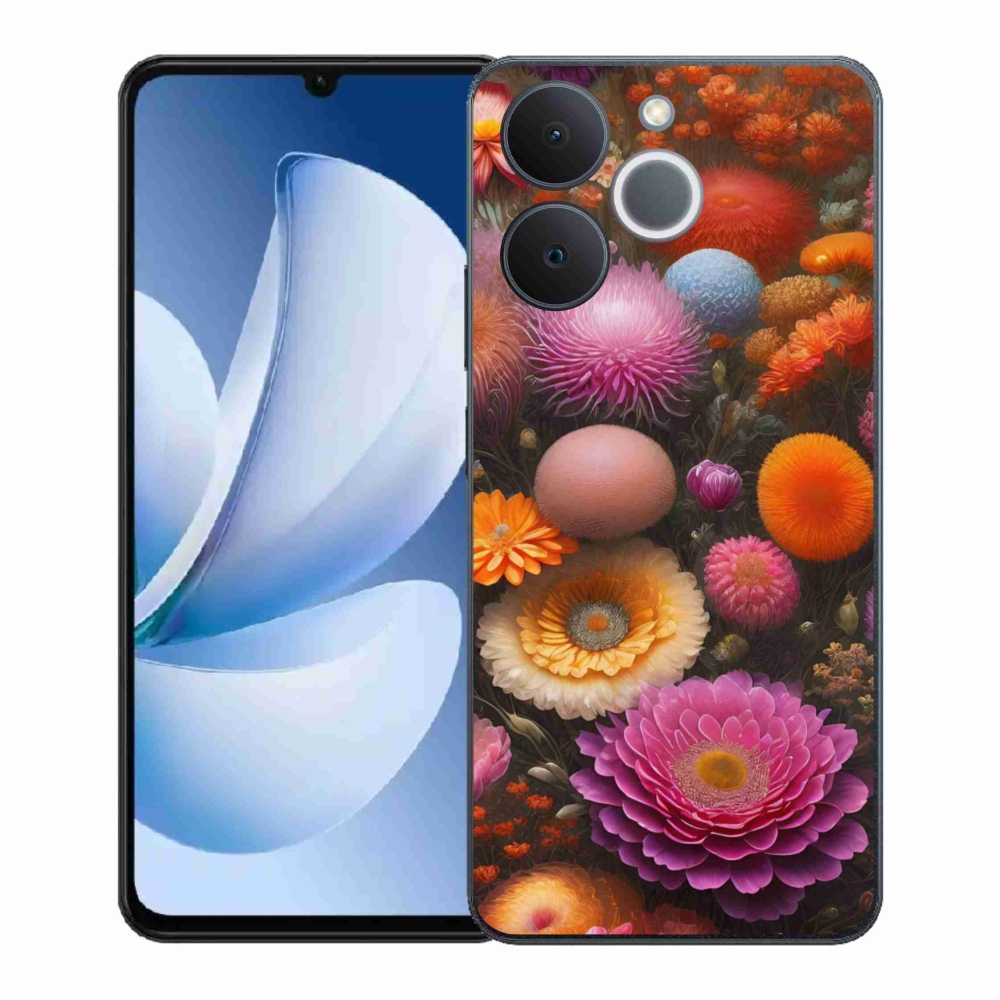 Gelový kryt mmCase na Realme Note 70T - květinová kompozice