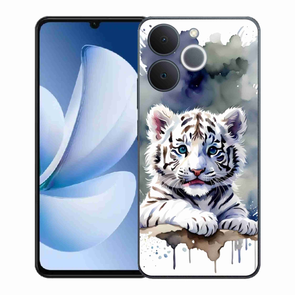 Gelový kryt mmCase na Realme Note 70T - mládě bílého tygra