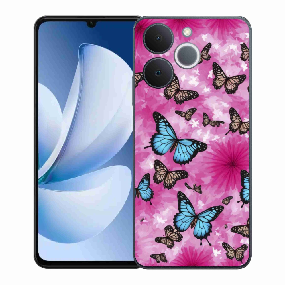 Gelový kryt mmCase na Realme Note 70T - motýlí zahrada