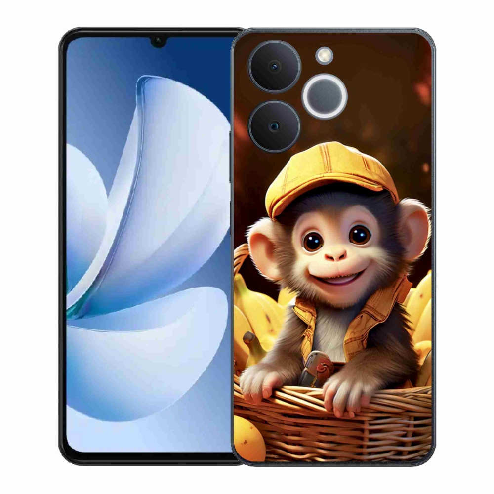 Gelový kryt mmCase na Realme Note 70T - opice v košíku