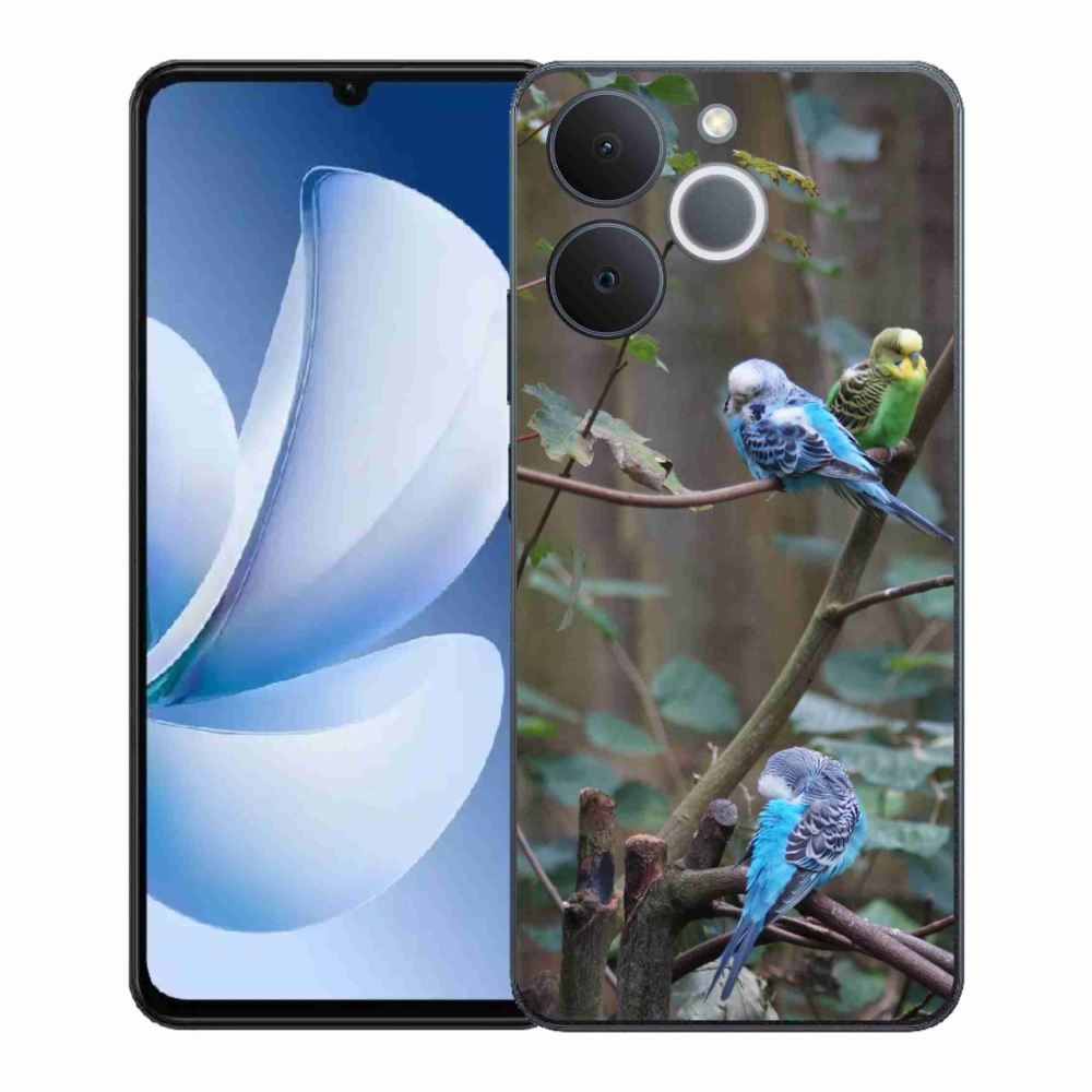 Gelový kryt mmCase na Realme Note 70T - papoušci na větvi