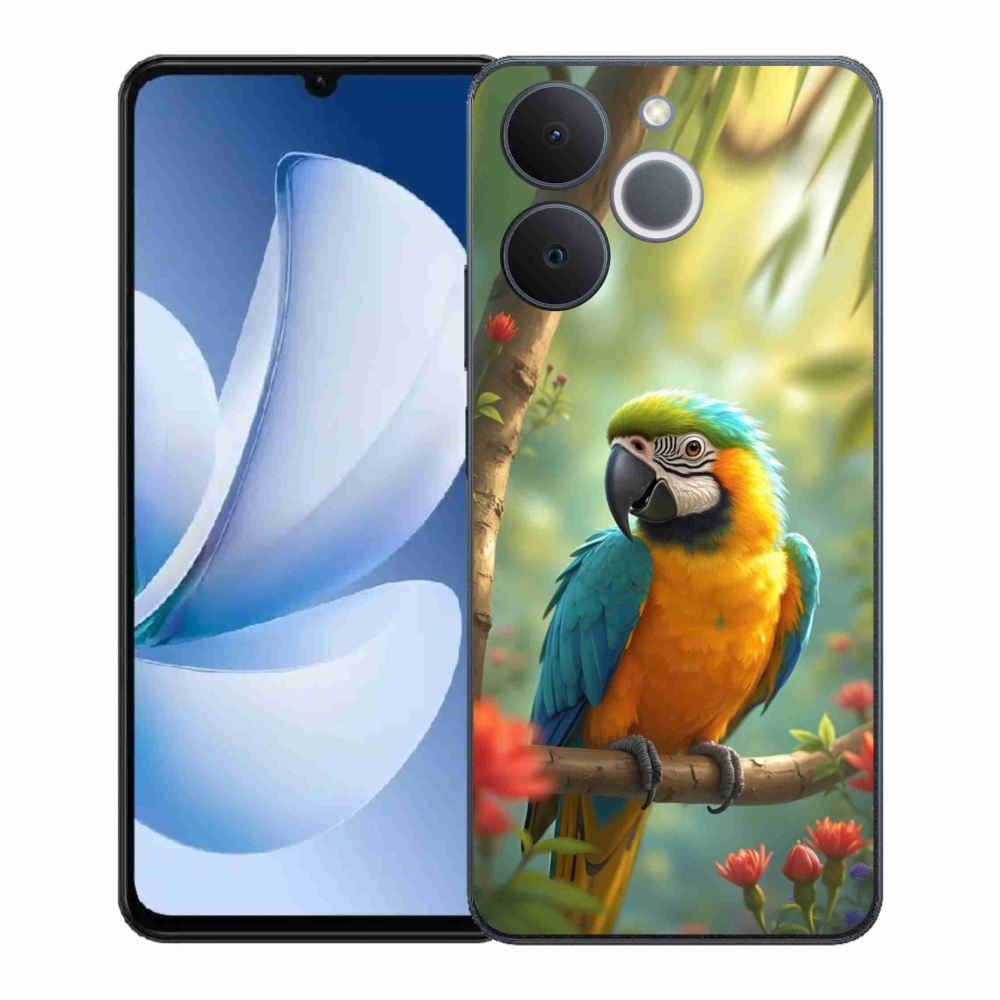 Gelový kryt mmCase na Realme Note 70T - papoušek ara modrožlutá