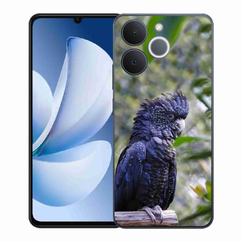 Gelový kryt mmCase na Realme Note 70T - papoušek kakadu černý