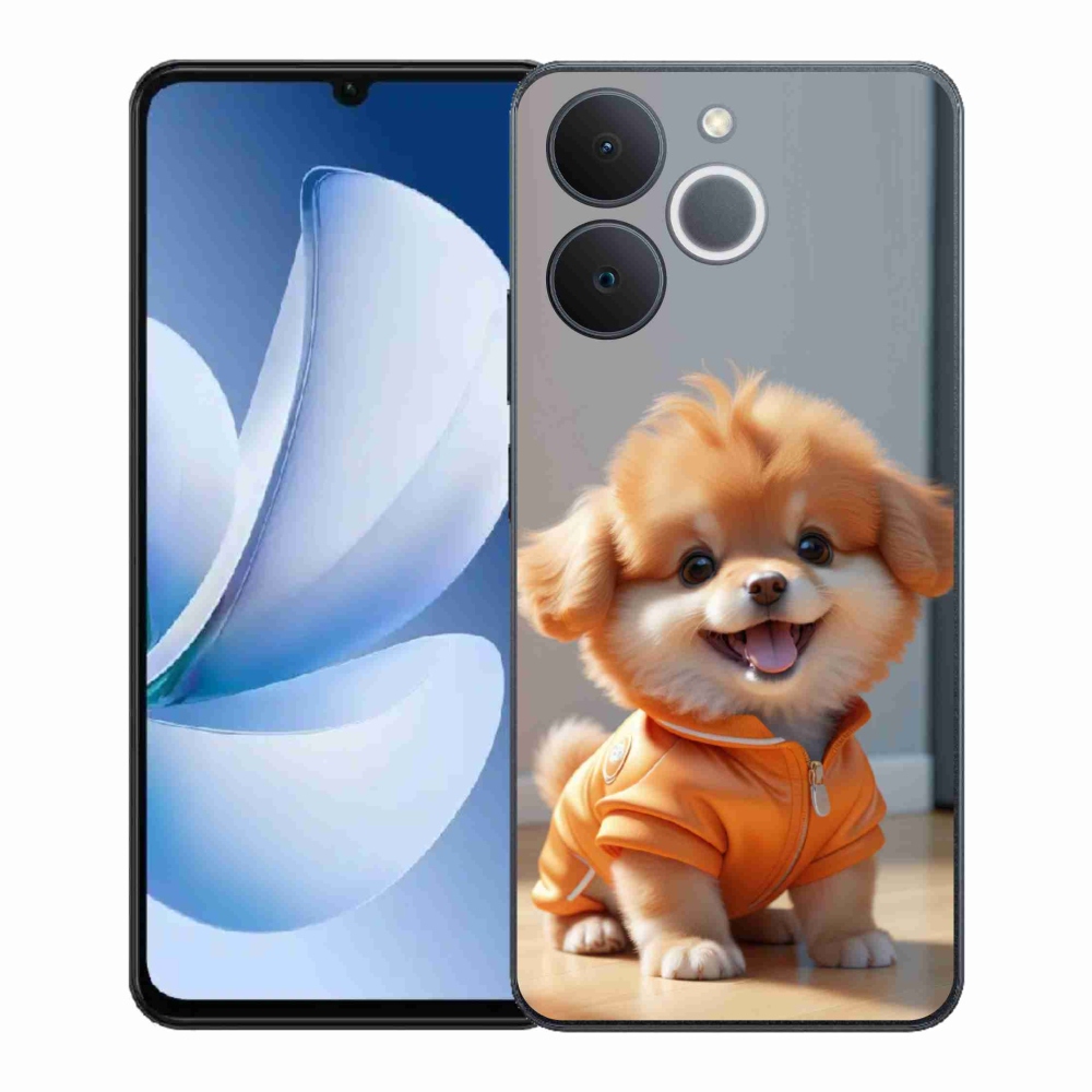 Gelový kryt mmCase na Realme Note 70T - roztomilý pomeranian v mikině