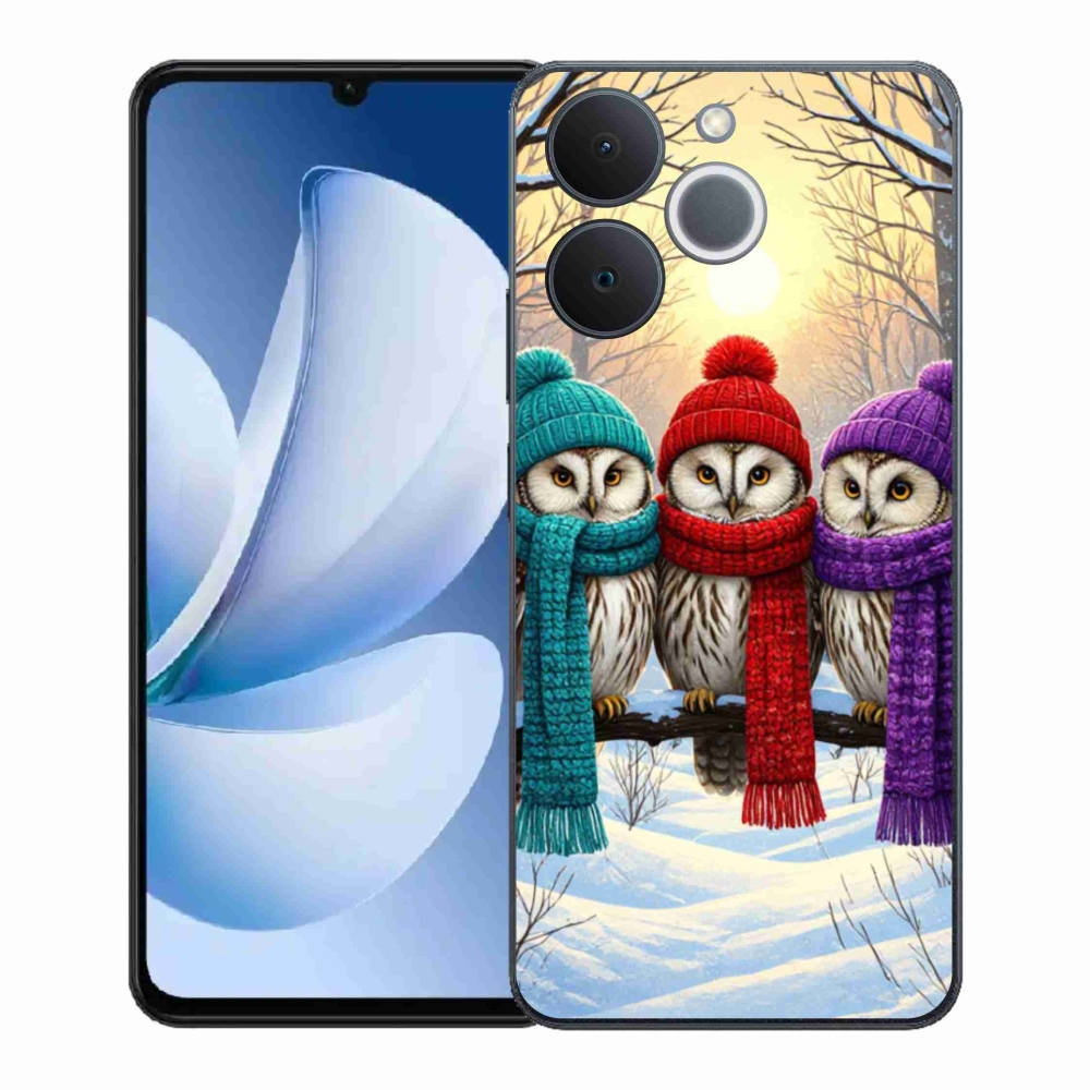 Gelový kryt mmCase na Realme Note 70T - soví přátelé