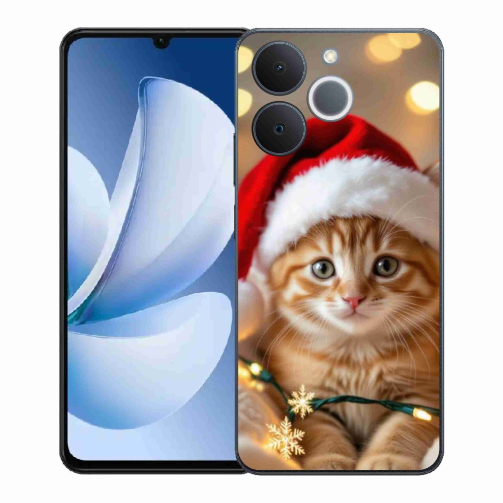 Gelový kryt mmCase na Realme Note 70T - vánoční kotě