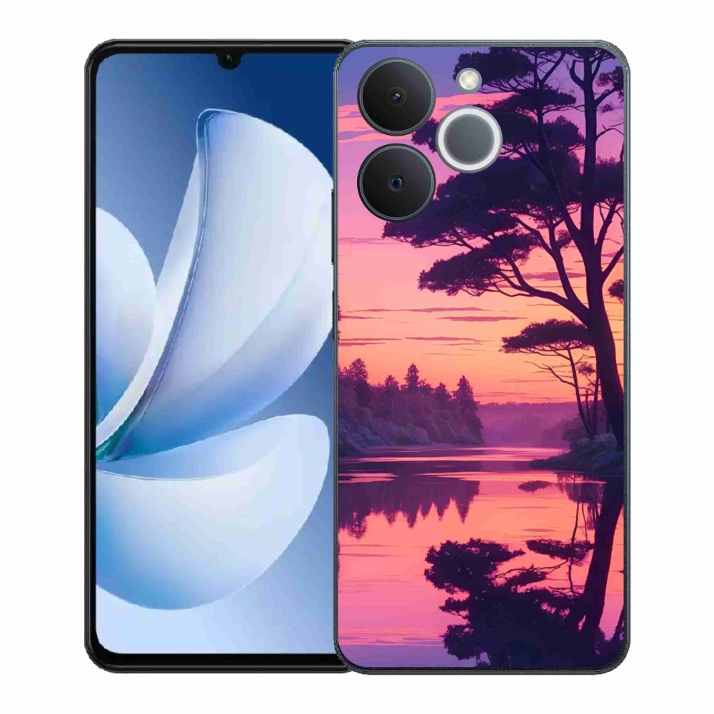 Gelový kryt mmCase na Realme Note 70T - západ slunce nad jezerem