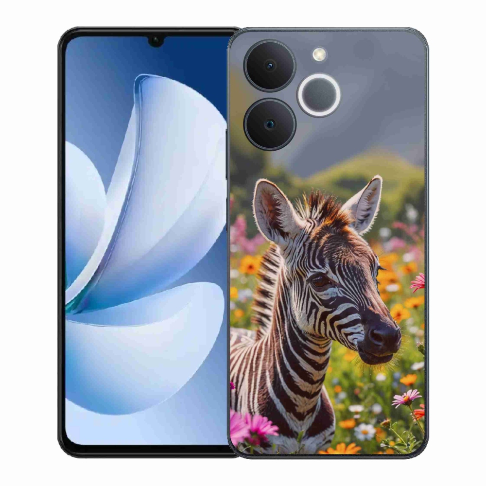 Gelový kryt mmCase na Realme Note 70T - zebra na louce