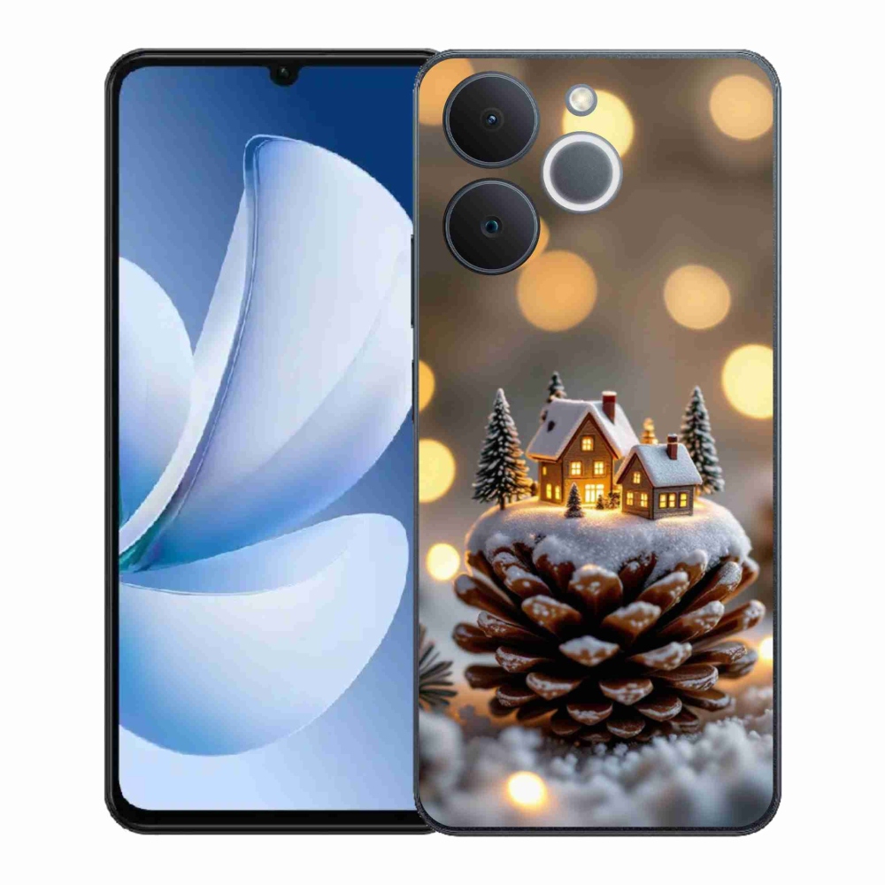 Gelový kryt mmCase na Realme Note 70T - zimní vesnička