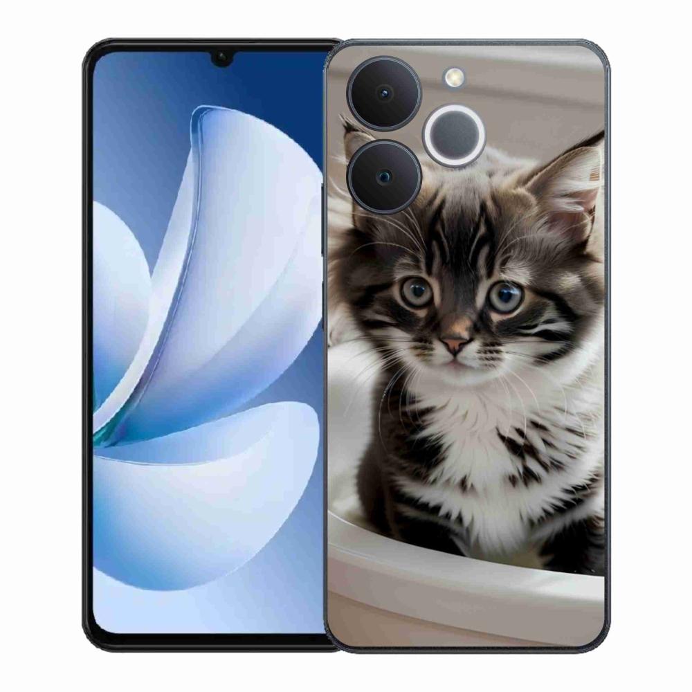 Gelový kryt mmCase na Realme Note 70T - zvědavé kotě