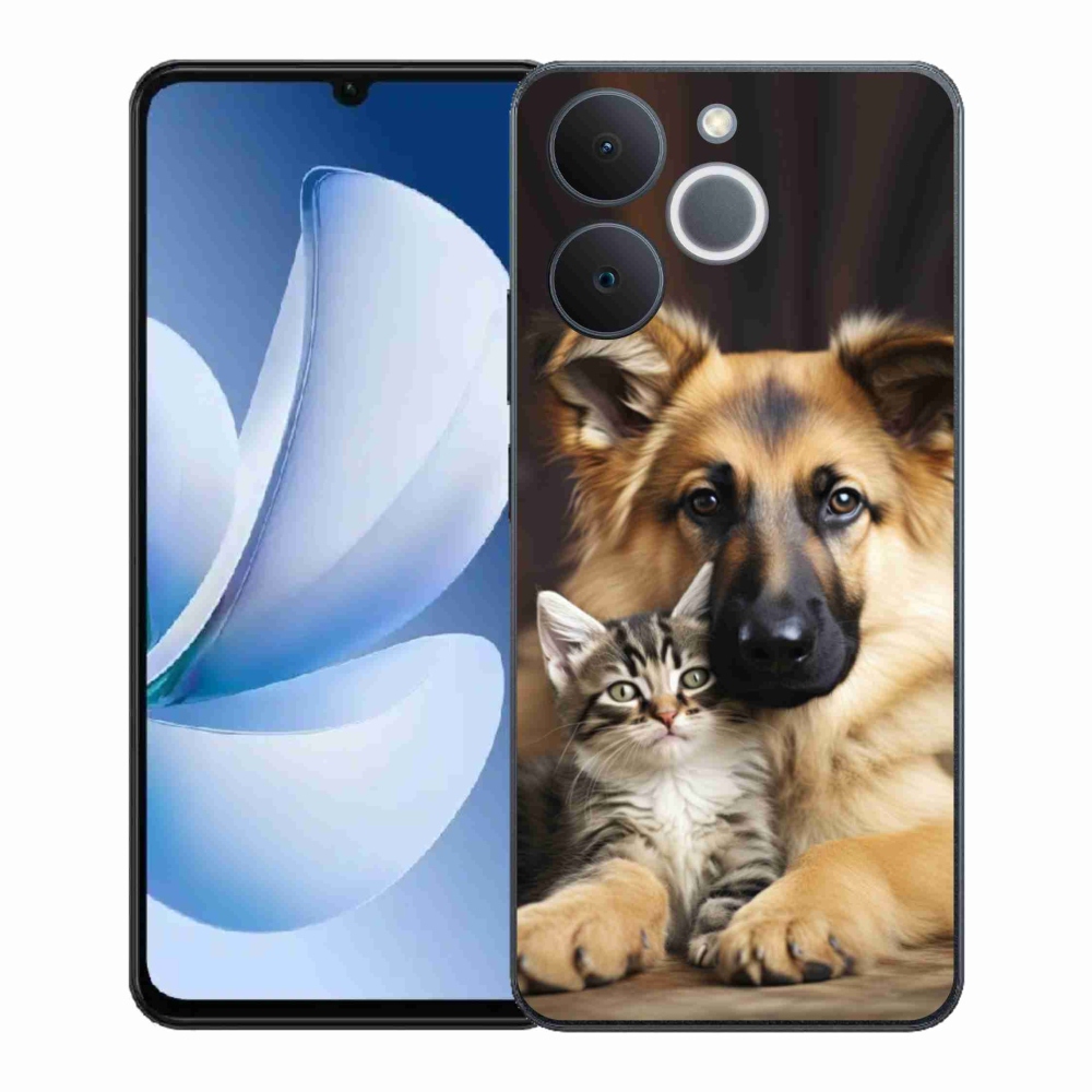 Gelový kryt mmCase na Realme Note 70T - zvířecí přátelství