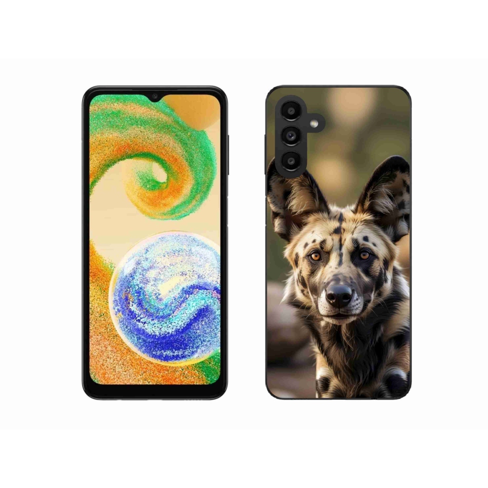 Gelový kryt mmCase na Samsung Galaxy A04s (164,7x76,7x9,1 mm) - africký divoký pes