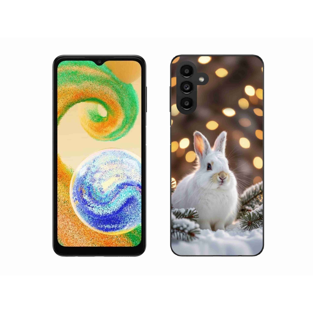 Gelový kryt mmCase na Samsung Galaxy A04s (164,7x76,7x9,1 mm) - bílý zajíc
