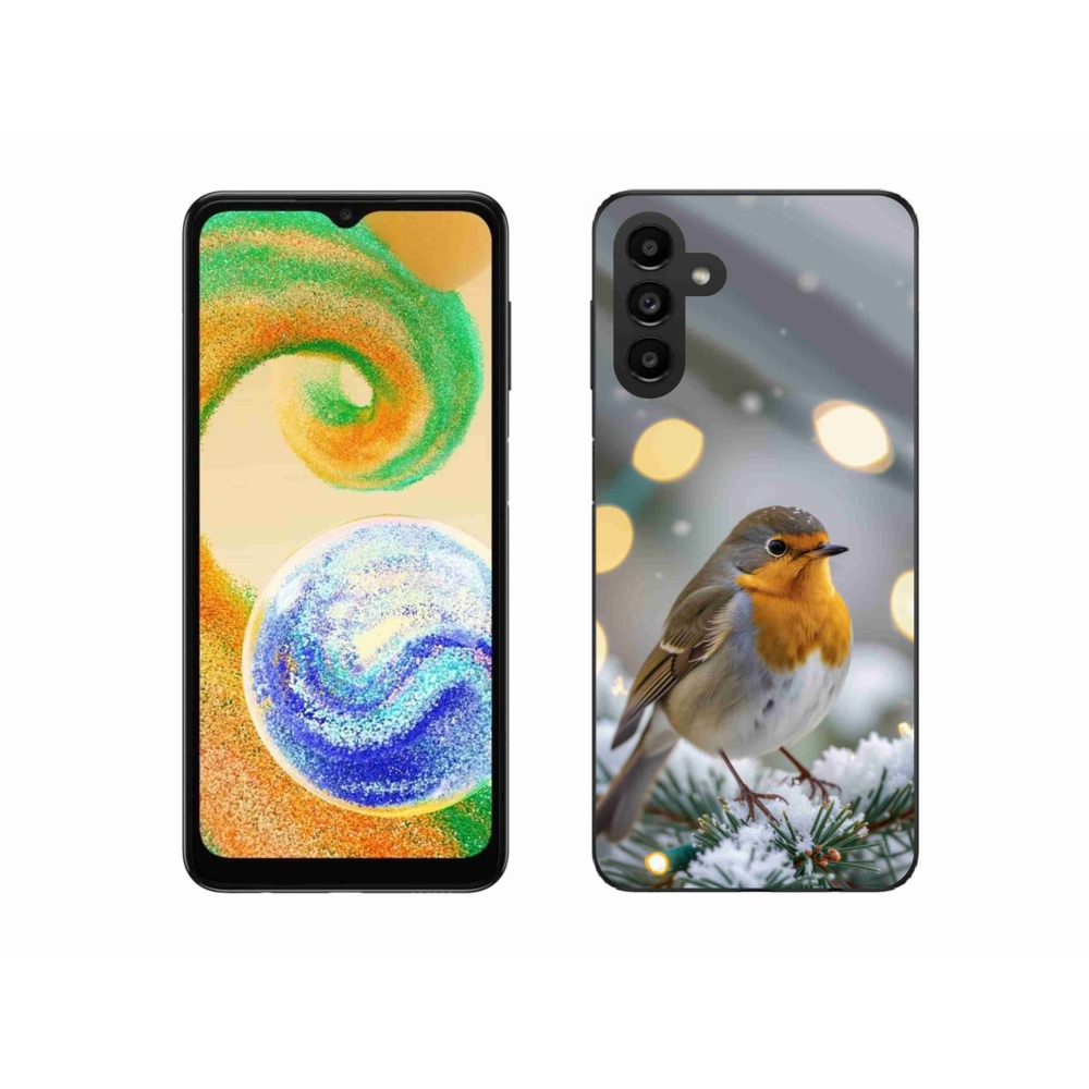 Gelový kryt mmCase na Samsung Galaxy A04s (164,7x76,7x9,1 mm) - červenka v zimě