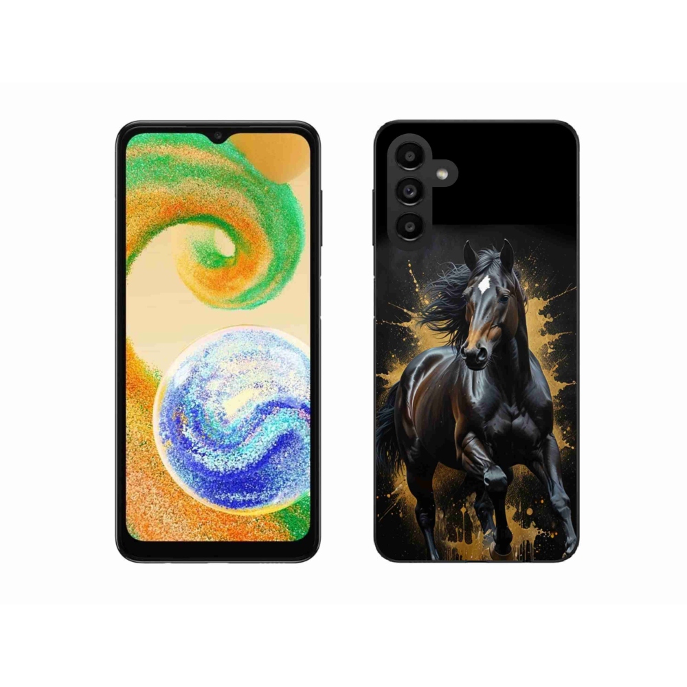 Gelový kryt mmCase na Samsung Galaxy A04s (164,7x76,7x9,1 mm) - elegantní černý hřebec