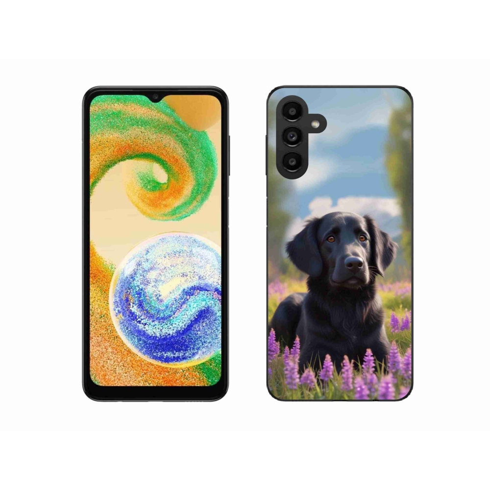 Gelový kryt mmCase na Samsung Galaxy A04s (164,7x76,7x9,1 mm) - elegantní černý retrívr