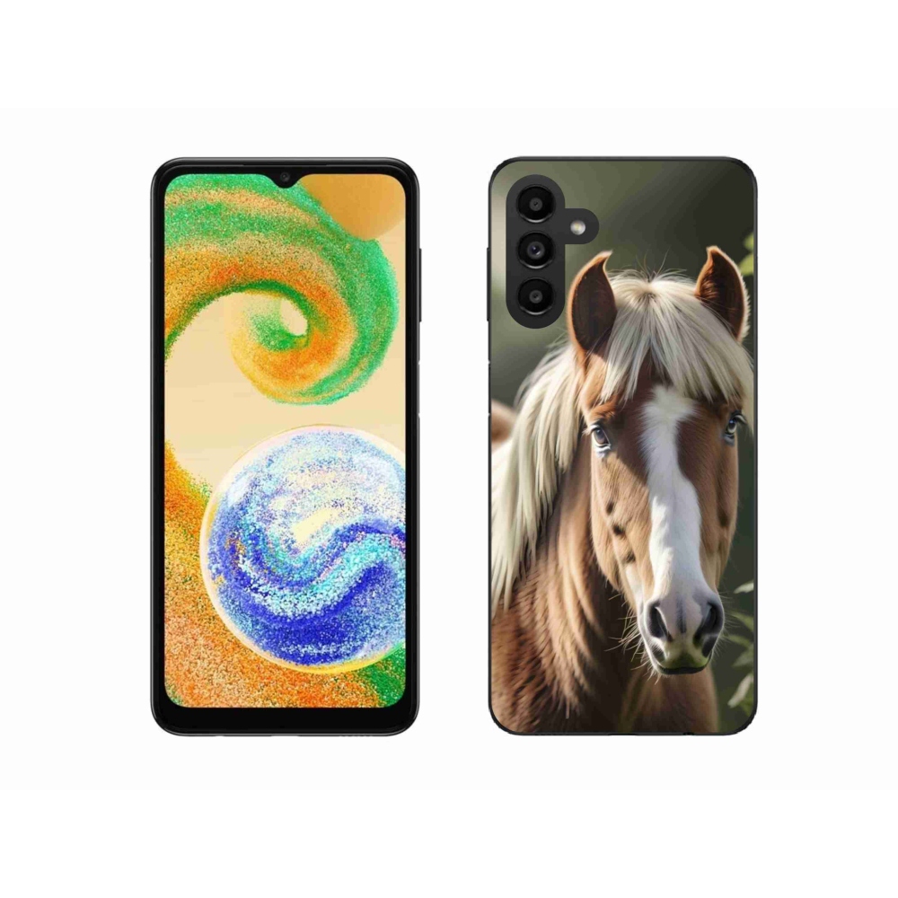 Gelový kryt mmCase na Samsung Galaxy A04s (164,7x76,7x9,1 mm) - kůň se světlou hřívou