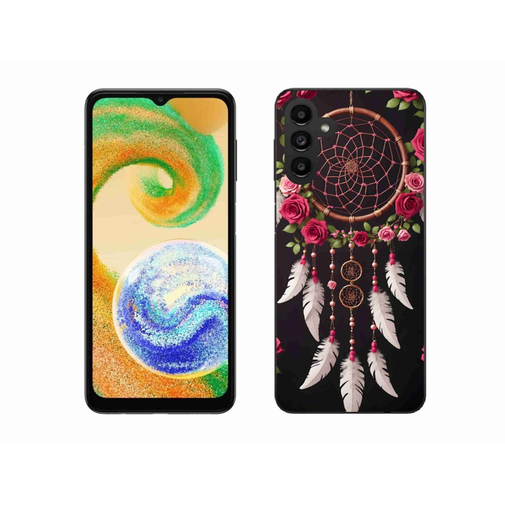 Gelový kryt mmCase na Samsung Galaxy A04s (164,7x76,7x9,1 mm) - lapač snů s růžemi