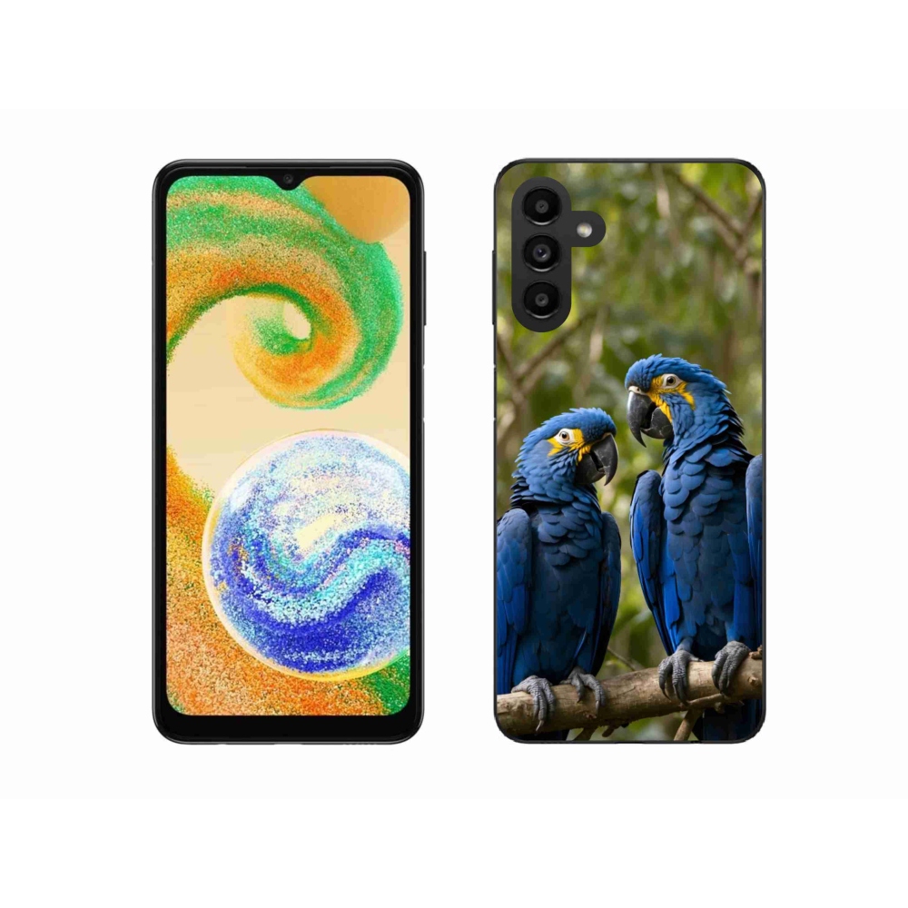 Gelový kryt mmCase na Samsung Galaxy A04s (164,7x76,7x9,1 mm) - papouščí duo