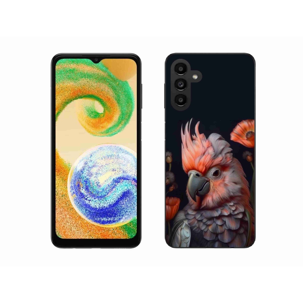 Gelový kryt mmCase na Samsung Galaxy A04s (164,7x76,7x9,1 mm) - papoušek kakadu v barvách