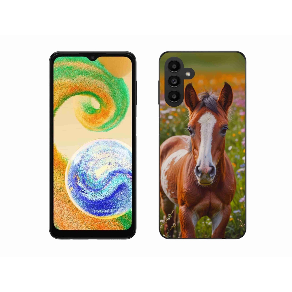Gelový kryt mmCase na Samsung Galaxy A04s (164,7x76,7x9,1 mm) - roztomilé hříbě