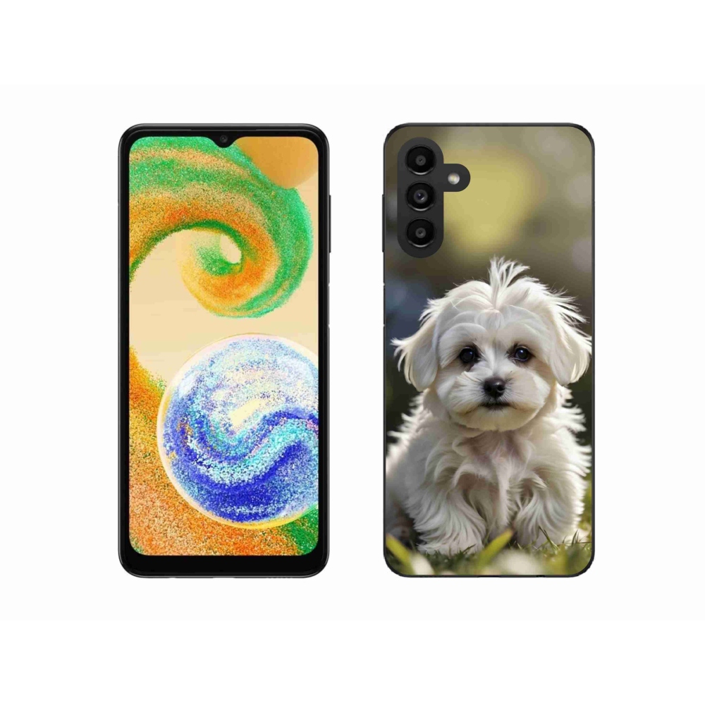 Gelový kryt mmCase na Samsung Galaxy A04s (164,7x76,7x9,1 mm) - roztomilý maltézský psík