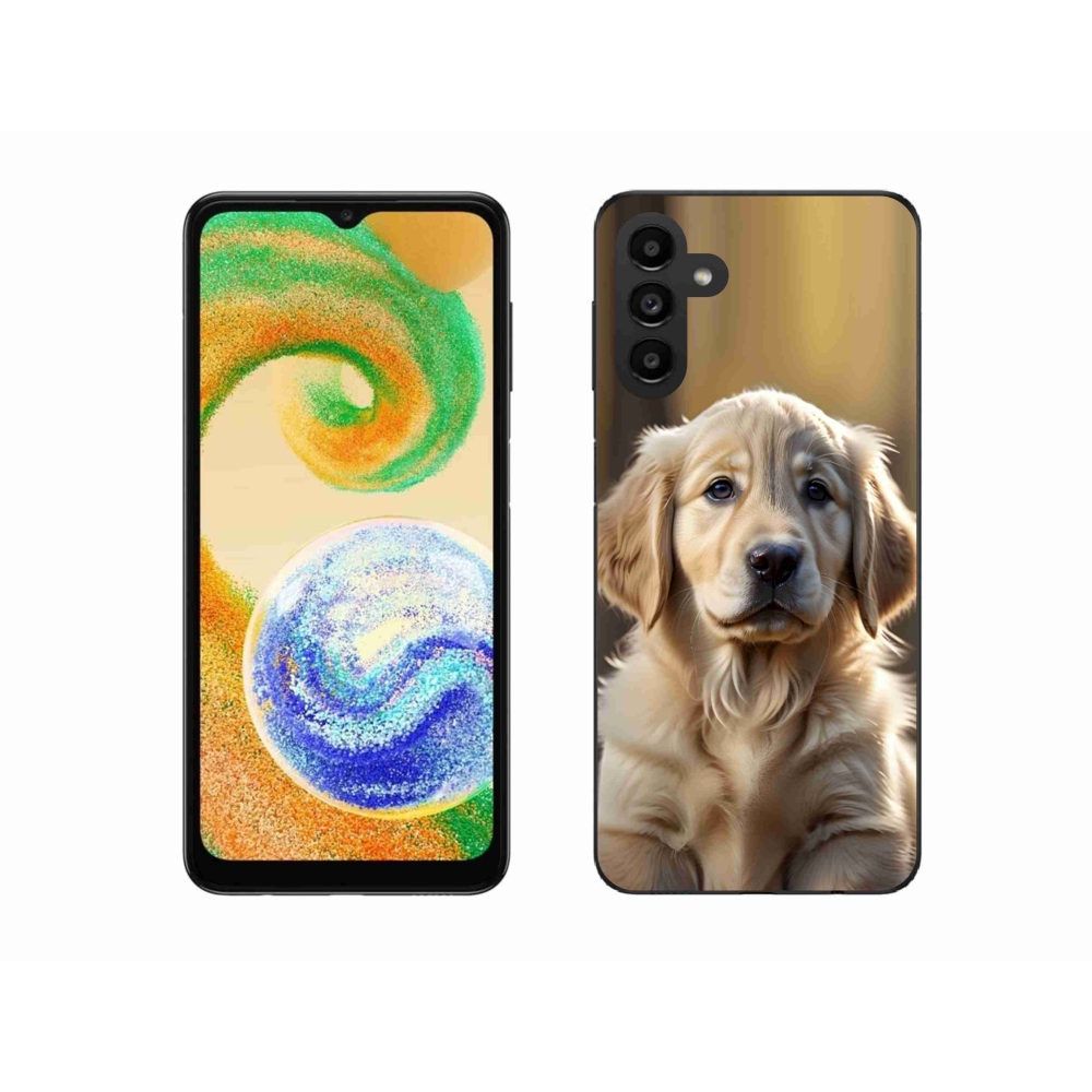 Gelový kryt mmCase na Samsung Galaxy A04s (164,7x76,7x9,1 mm) - roztomilý zlatý retrívr