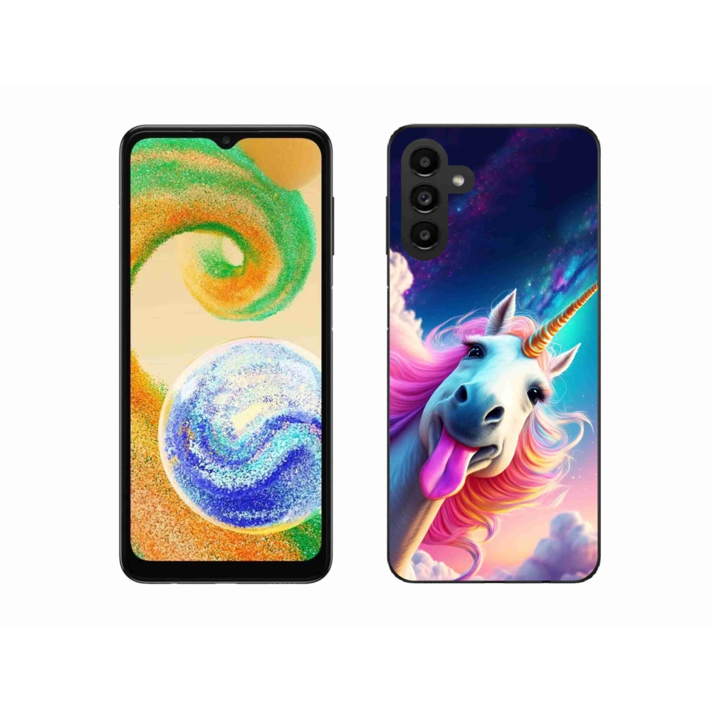 Gelový kryt mmCase na Samsung Galaxy A04s (164,7x76,7x9,1 mm) - šílený jednorožec