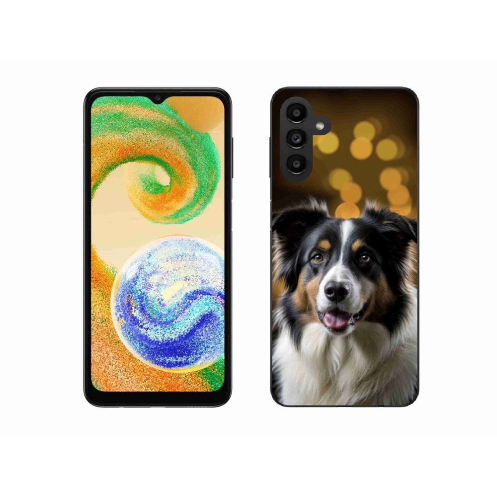 Gelový kryt mmCase na Samsung Galaxy A04s (164,7x76,7x9,1 mm) - usměvavý australský ovčák