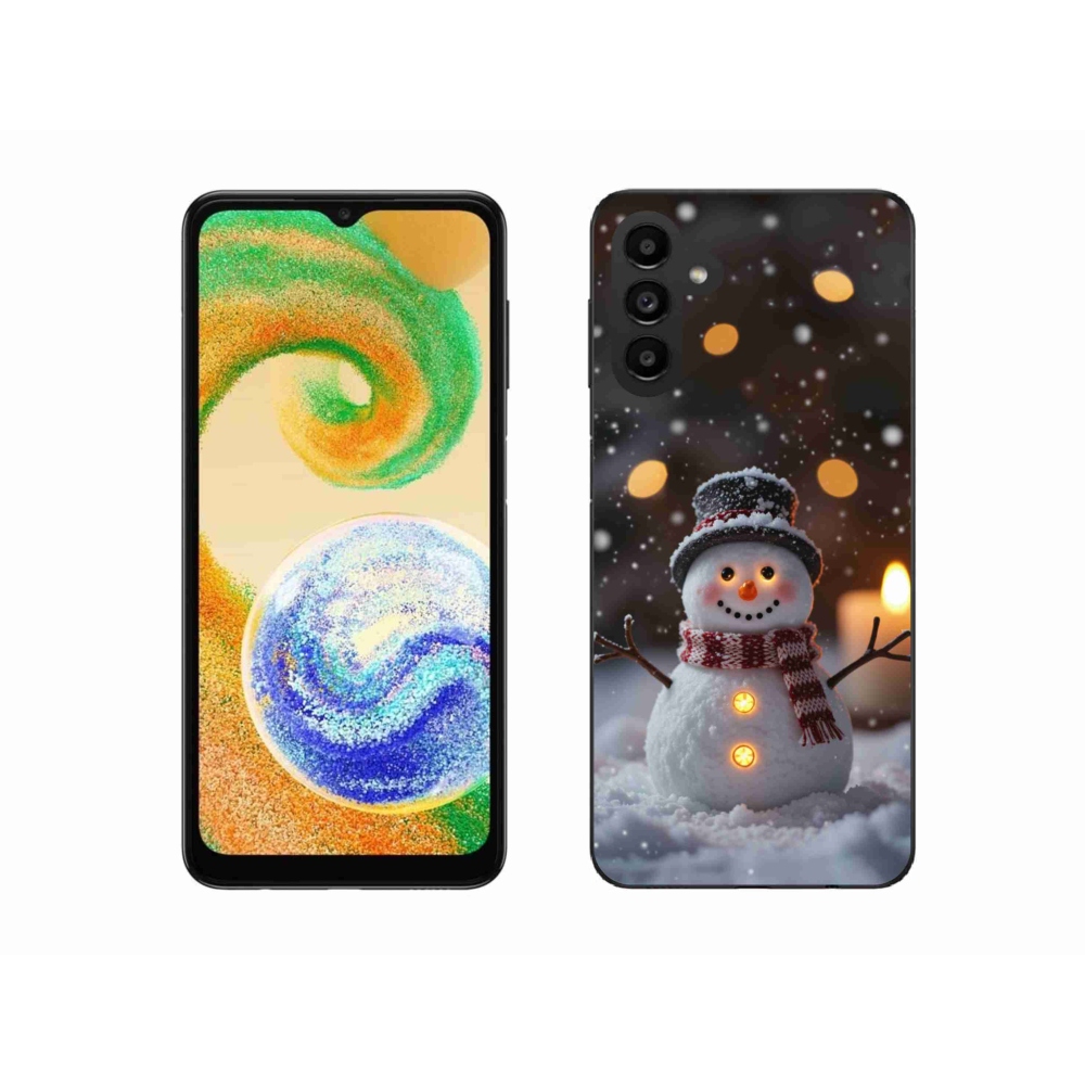 Gelový kryt mmCase na Samsung Galaxy A04s (164,7x76,7x9,1 mm) - veselý sněhulák