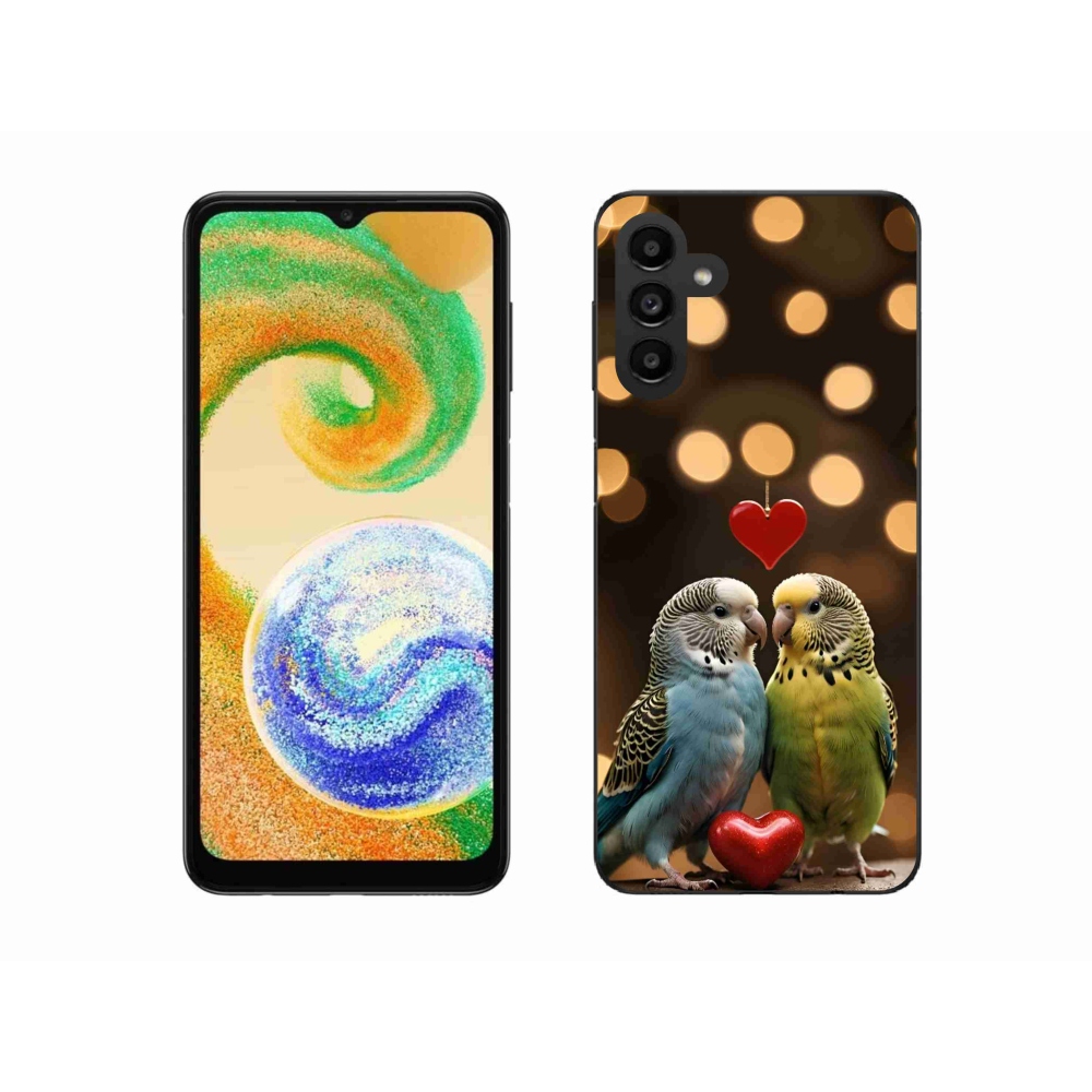 Gelový kryt mmCase na Samsung Galaxy A04s (164,7x76,7x9,1 mm) - zamilovaní papoušci
