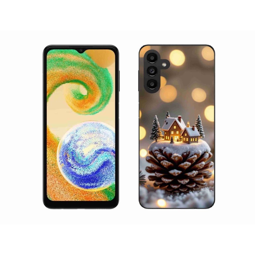 Gelový kryt mmCase na Samsung Galaxy A04s (164,7x76,7x9,1 mm) - zimní vesnička