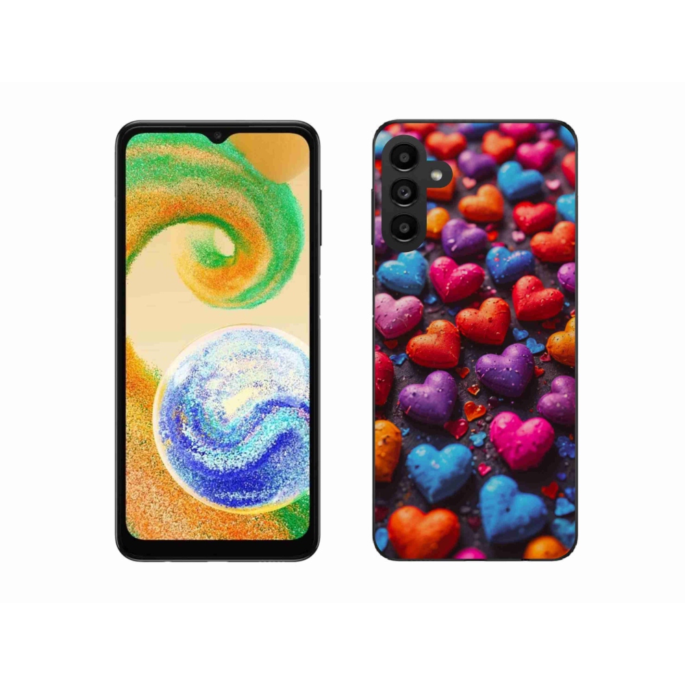 Gelový kryt mmCase na Samsung Galaxy A04s - barevná srdce