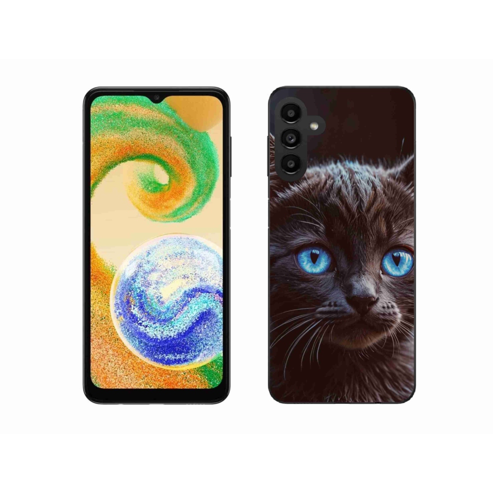 Gelový kryt mmCase na Samsung Galaxy A04s - černé kotě 2