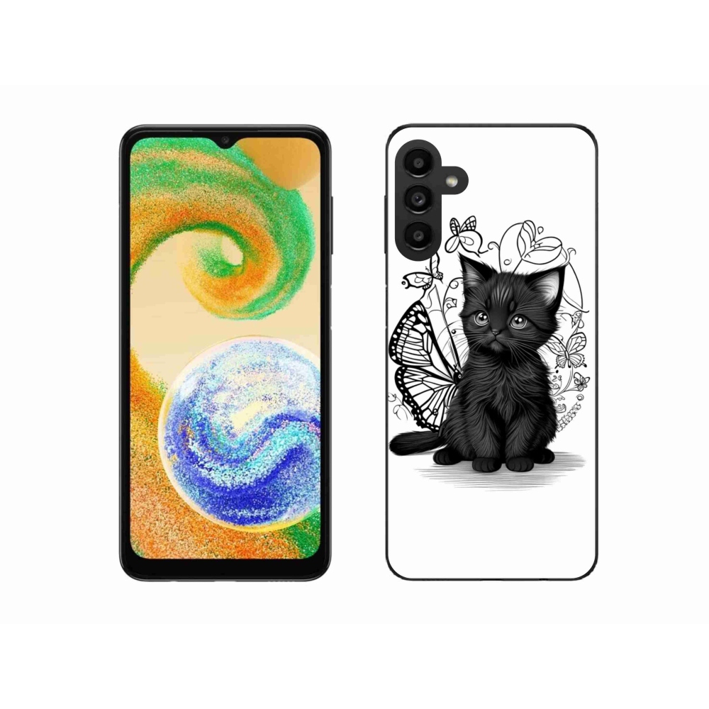 Gelový kryt mmCase na Samsung Galaxy A04s - černé kotě