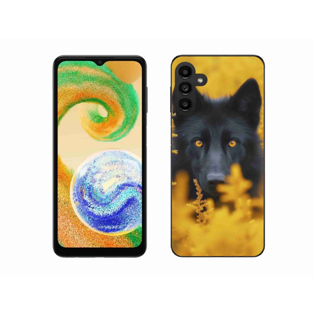 Gelový kryt mmCase na Samsung Galaxy A04s - černý vlk 2