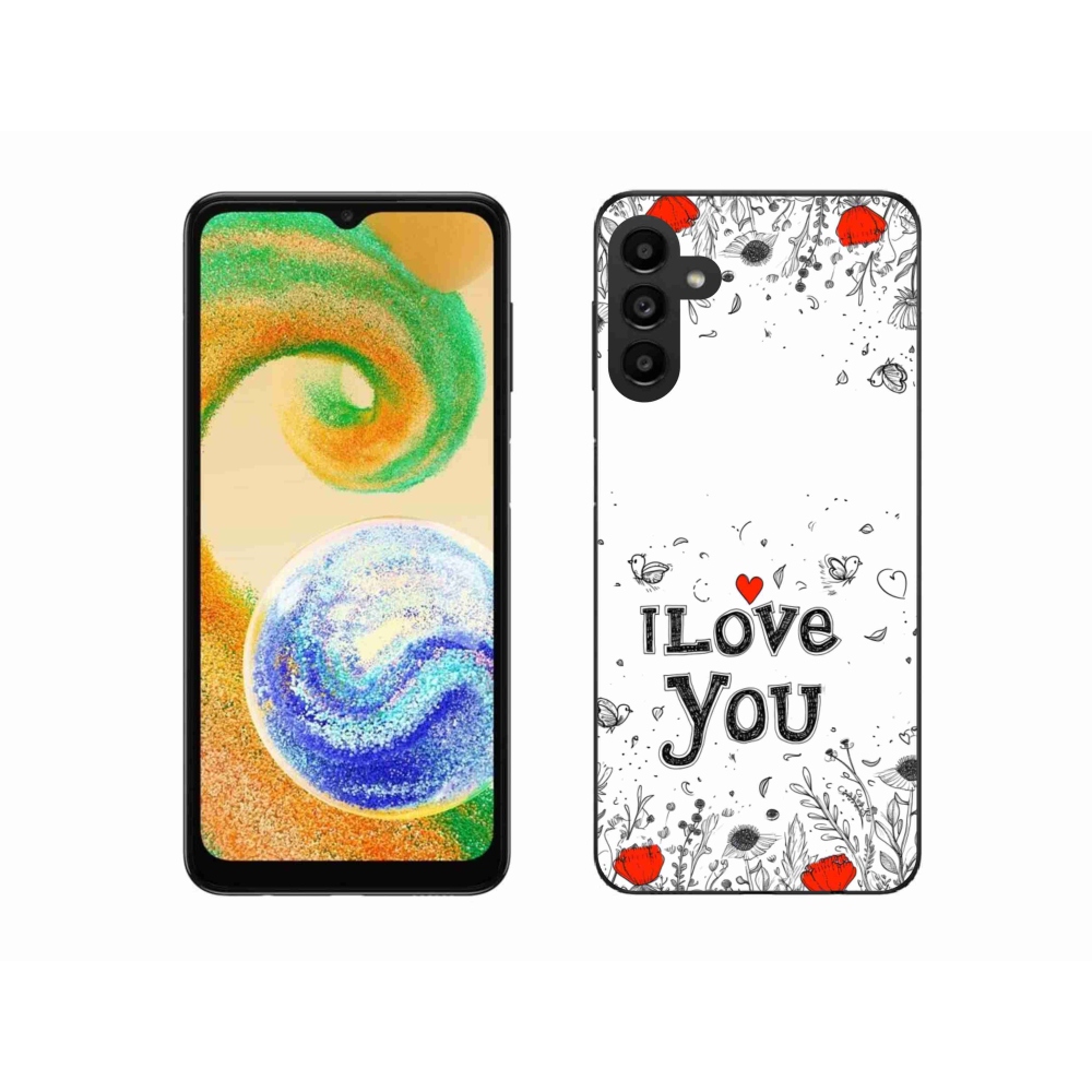 Gelový kryt mmCase na Samsung Galaxy A04s - I love you bílé pozadí