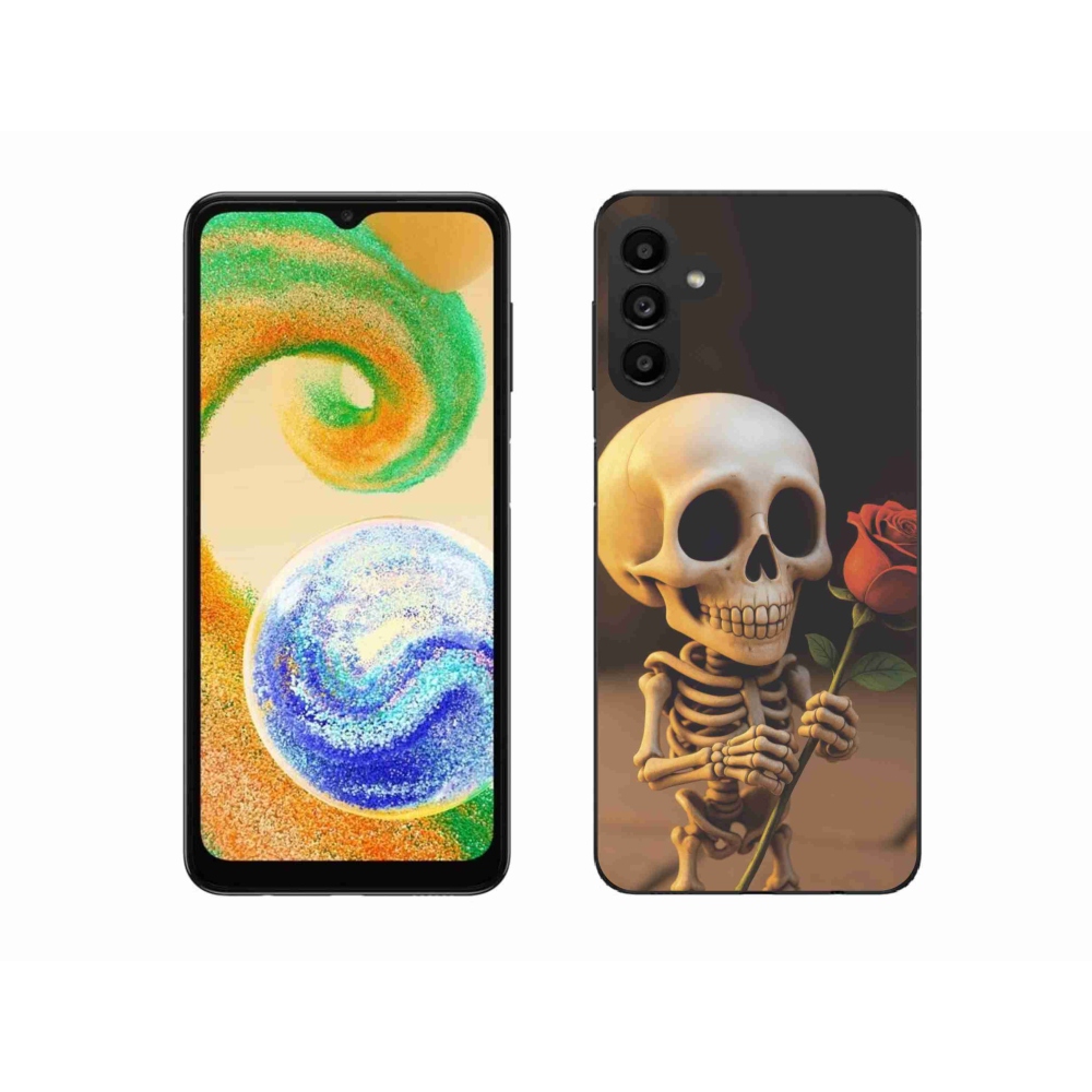 Gelový kryt mmCase na Samsung Galaxy A04s - kostlivec s růží