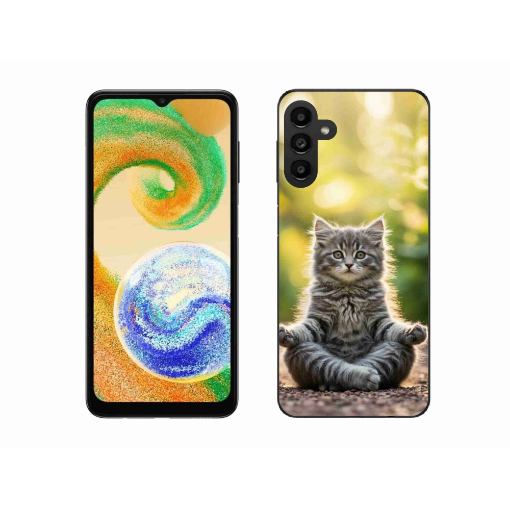 Gelový kryt mmCase na Samsung Galaxy A04s - meditující kotě
