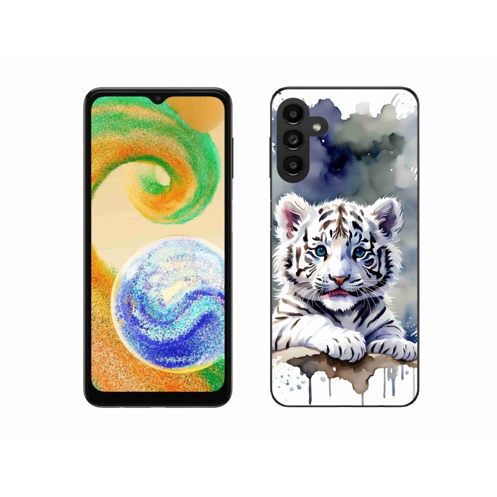Gelový kryt mmCase na Samsung Galaxy A04s - mládě bílého tygra
