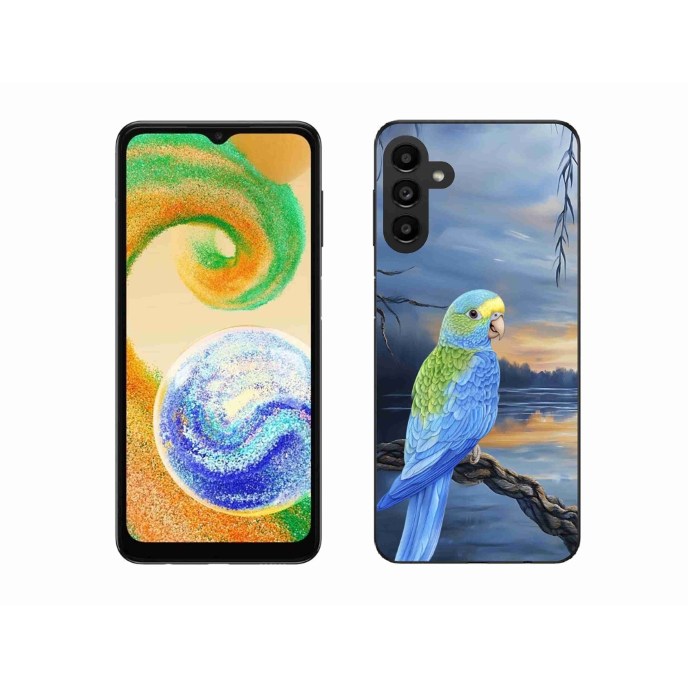 Gelový kryt mmCase na Samsung Galaxy A04s - modrý papoušek