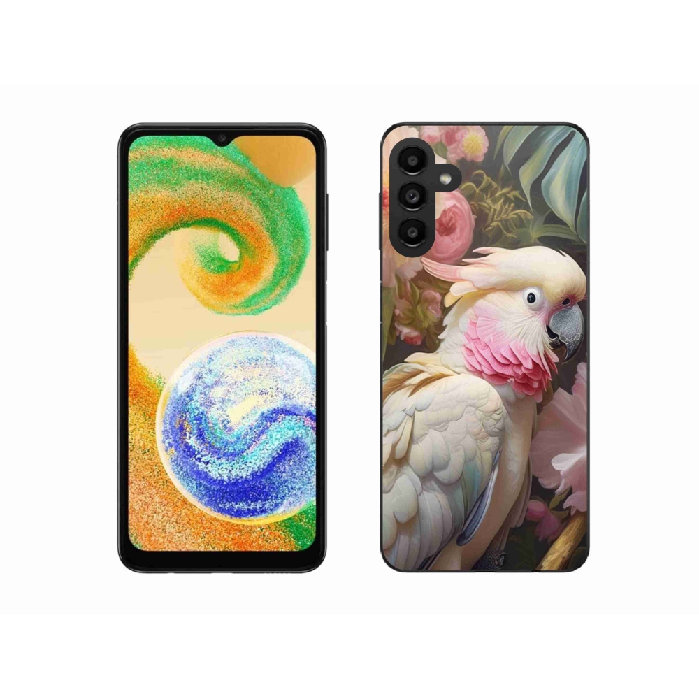 Gelový kryt mmCase na Samsung Galaxy A04s - papoušek kakadu růžový 2