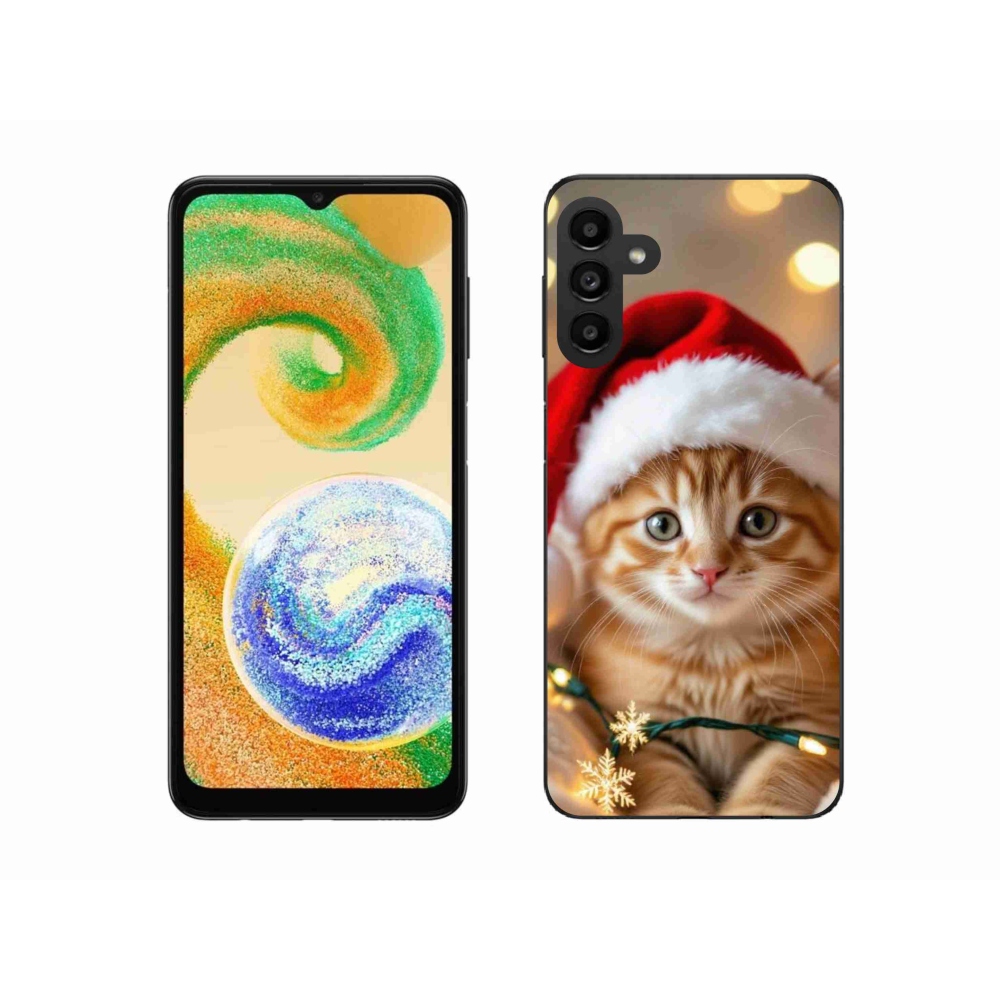 Gelový kryt mmCase na Samsung Galaxy A04s - vánoční kotě