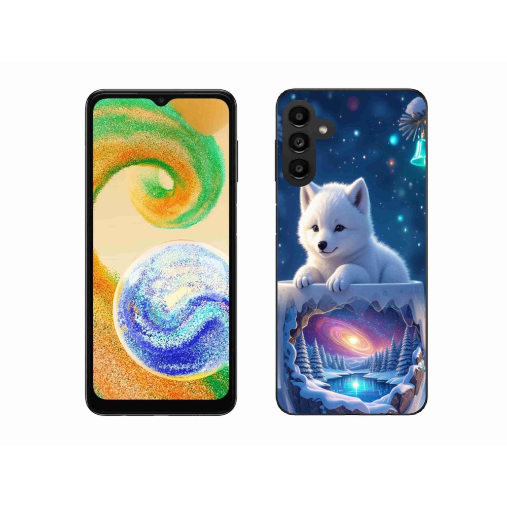 Gelový kryt mmCase na Samsung Galaxy A04s - vánoční štěně